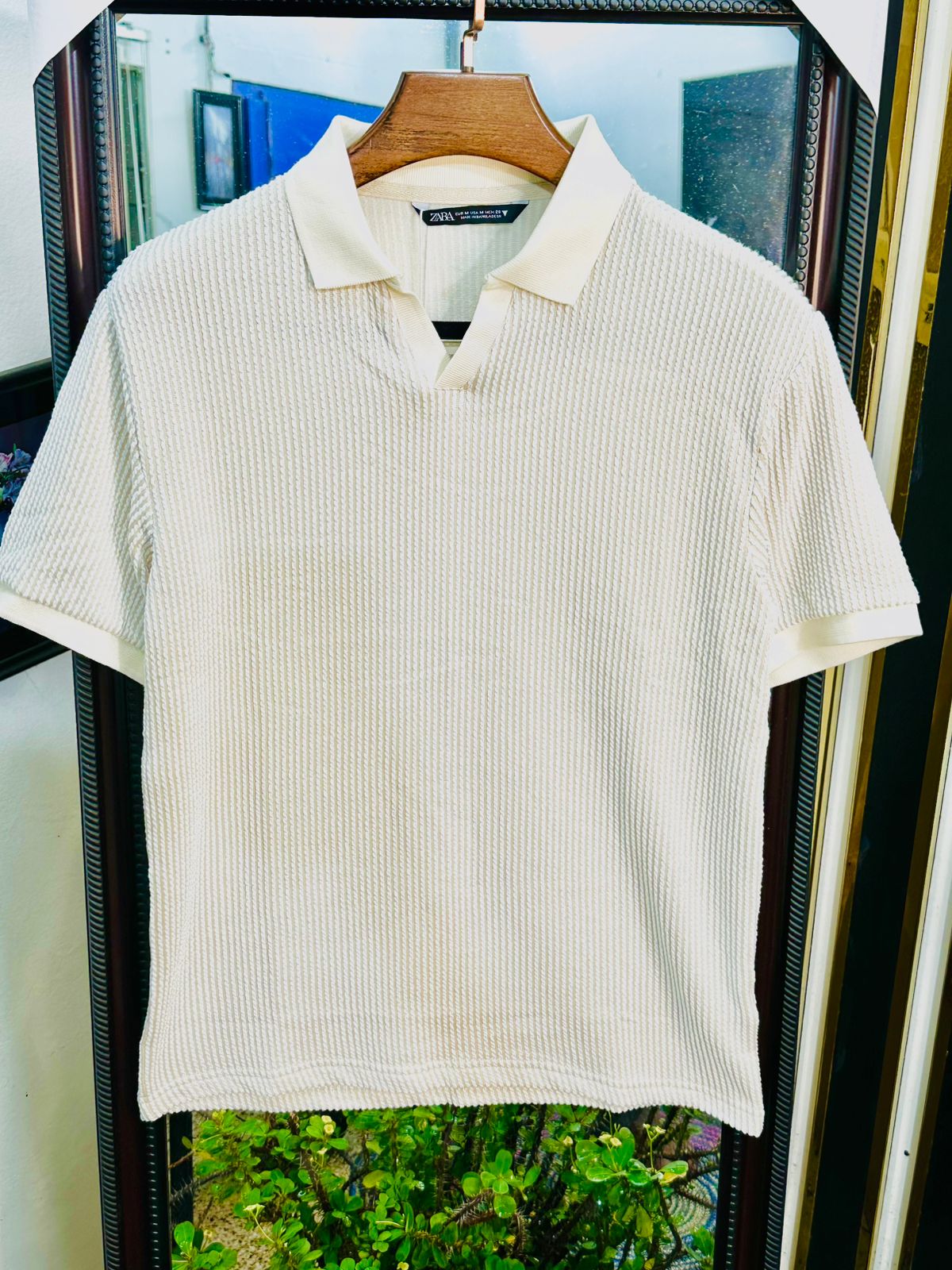 mens old money polo T-shirt off white